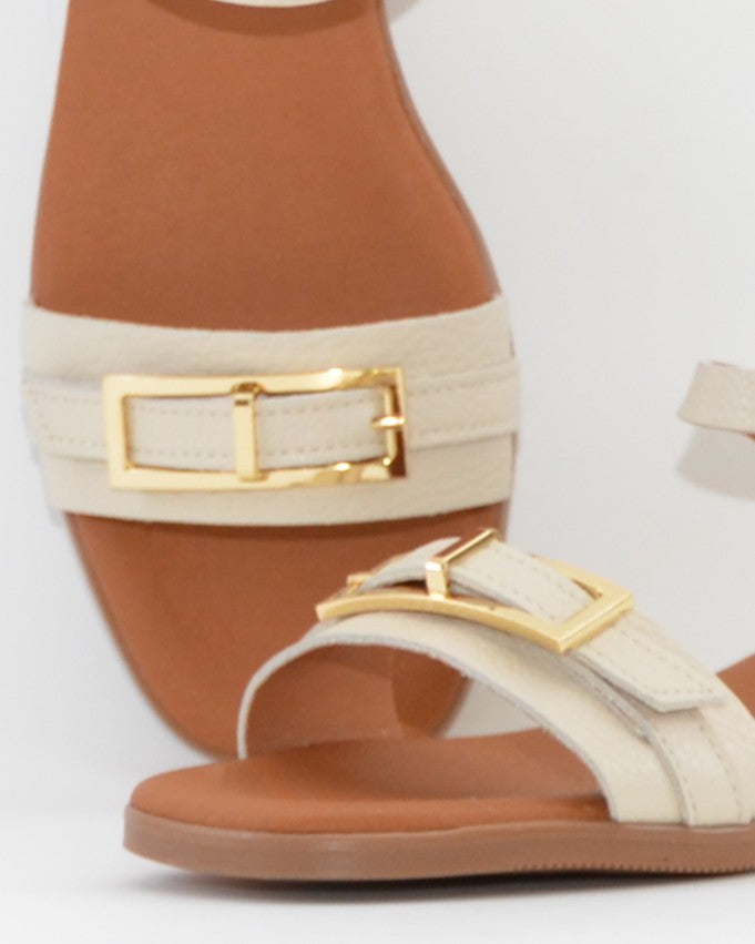 SANDALIA MUJER NAPA HIELO TACON BAJO PLANTA DE GEL OH MY SANDALS 5993