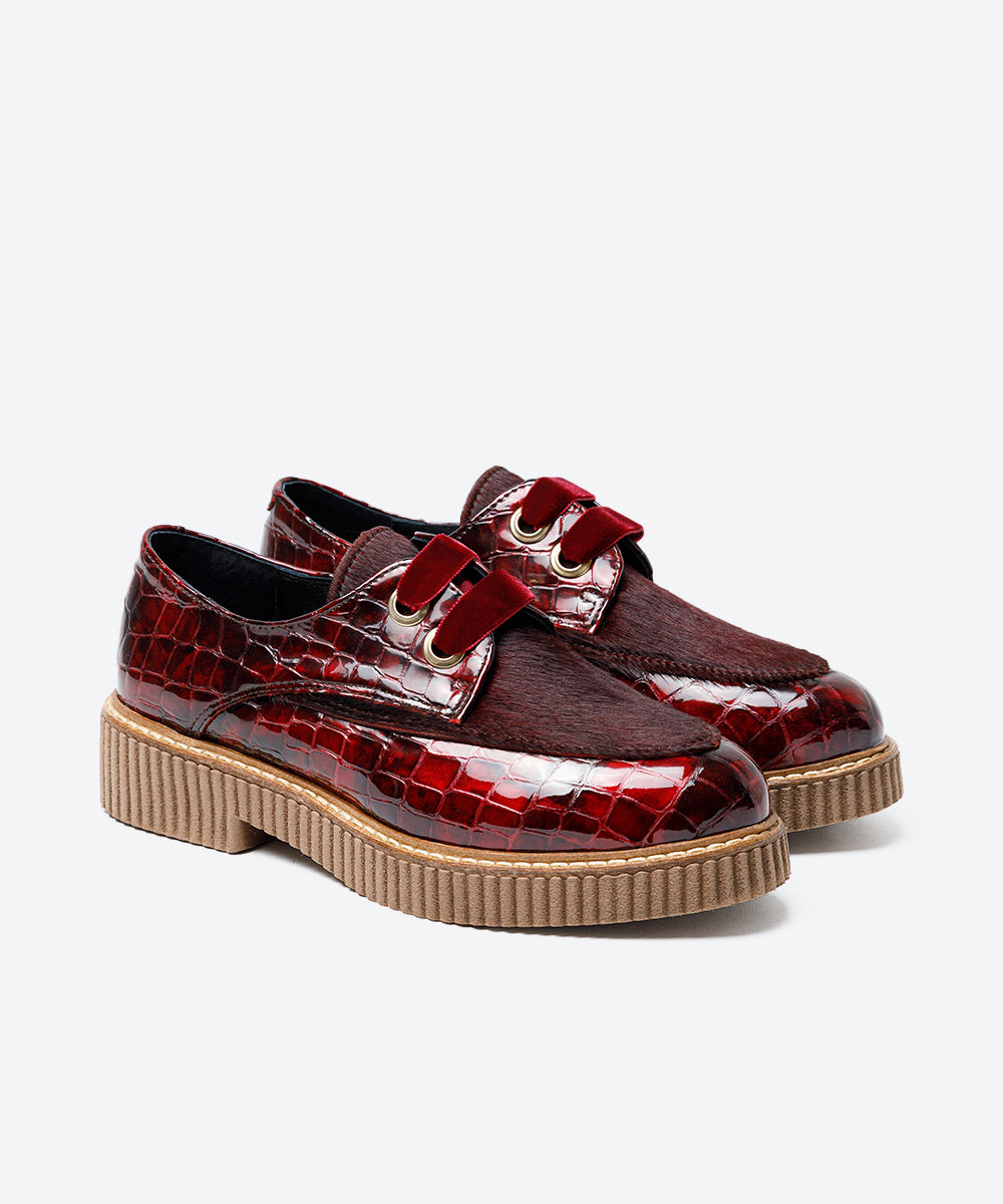 ZAPATO MUJER CORDON BURDEOS POTRO BURDEOS LACOMBA GRANUTUM