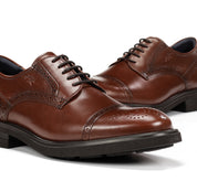 ZAPATO PICADO CORDON CUERO F0629 BELGAS CASTAÑO