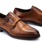 ZAPATOS HOMBRE DOS HEBILLAS ESTILO MONK COLOR CUERO EMPIRE 1492-2632Z