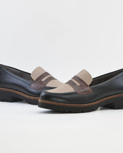 ZAPATO MOCASIN MUJER NEGRO MARRON TOPO PLANTILLA EXTRAIBLE PITILLOS 11564