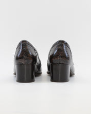 ZAPATO MUJER ANCHO ESPECIAL CON PLANTILLA EXTRAIBLE CHAROL PITÓN MARRÓN PITILLOS 11643