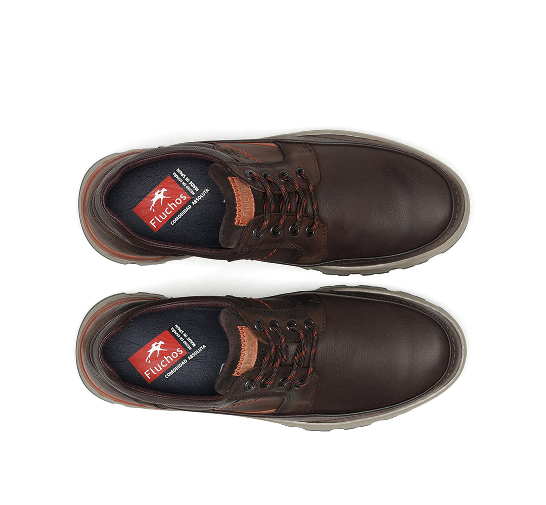 ZAPATO CASUAL CORDON ENGRASADO MARRON F1843 SIGURD CASTAÑO