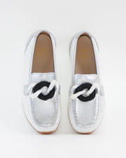 MOCASIN DEPORTIVO MUJER RAFIA BLANCO PLATA ADORNO CADENA THE HAPPY MONK VANITY 011