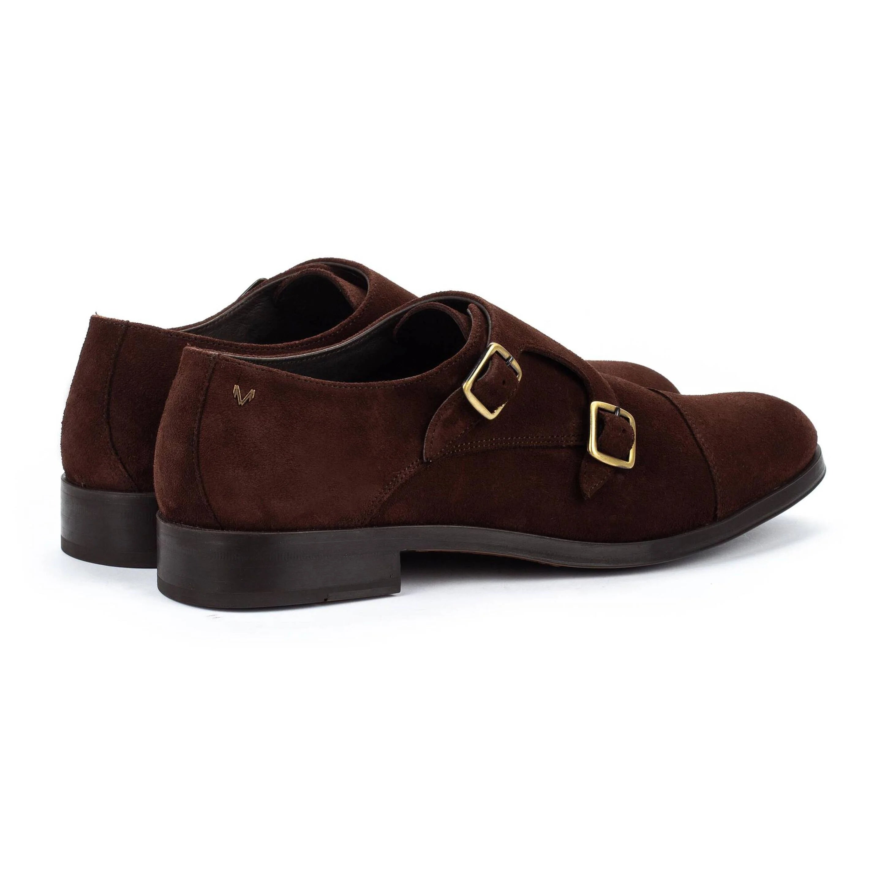 ZAPATOS HOMBRE DOS HEBILLAS ESTILO MONK COLOR SERRAJE MARRON EMPIRE 1492-2632SYM