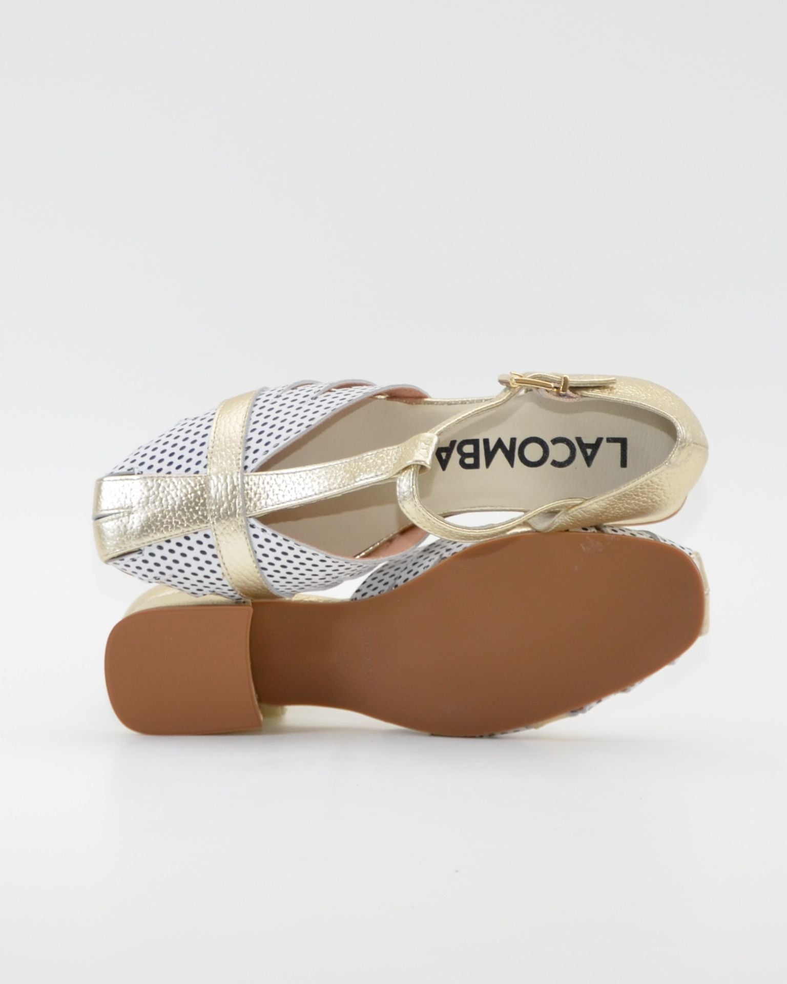 SANDALIA CANGREJERA MUJER COMBI ORO TOPOS LACOMBA LAVENDER