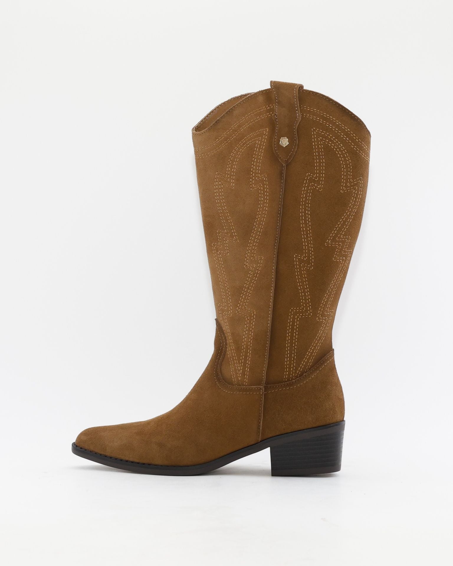 BOTA COWBOY MUJER SERRAJE CAMEL CON CREMALLERA CARMELA 164381