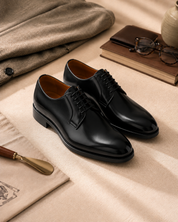 ZAPATO DE CORDON HOMBRE LISO COLOR FLORENTIC NEGRO 7006 BLUCHER SUELA DE CUERO