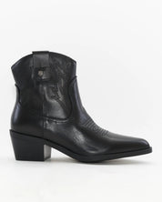 BOTIN MUJER COWBOY PIEL COLOR NEGRO CON BORDADO CARMELA 164391