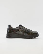 ZAPATO CASUAL MUJER PLANO FLUCHOS POMPASF1666 CHAROL OLIVA