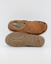 SANDALIA HOMBRE VELCRO COLOR CUERO SUELA EXTRALIGHT CALLAGHAN 92311