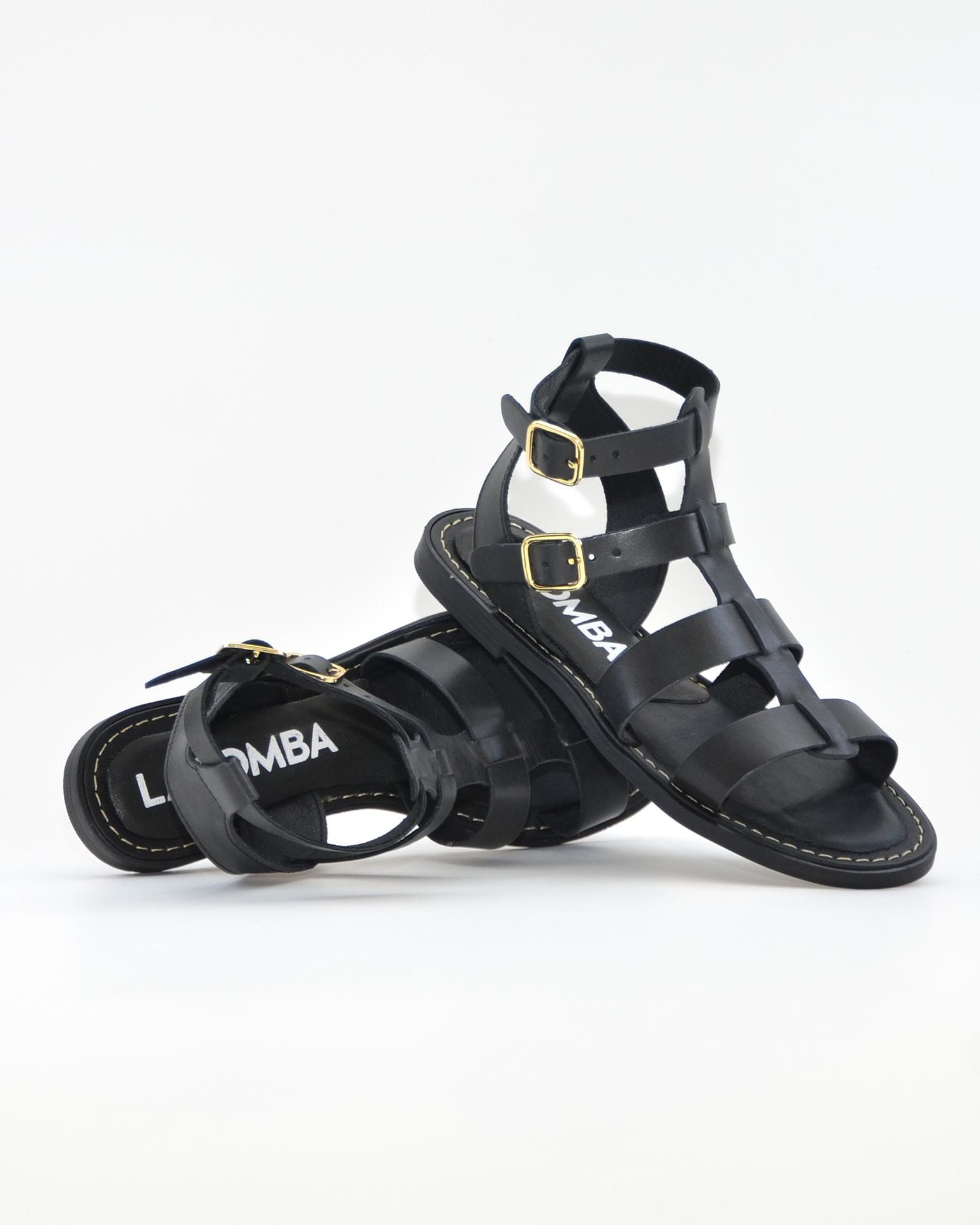 SANDALIA ROMANA MUJER PIEL COLOR NEGRO LACOMBA PERIWINCLE