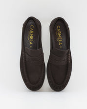 ZAPATO MOCASIN MUJER PLANO SERRAJE MARRON CHOCOLATE