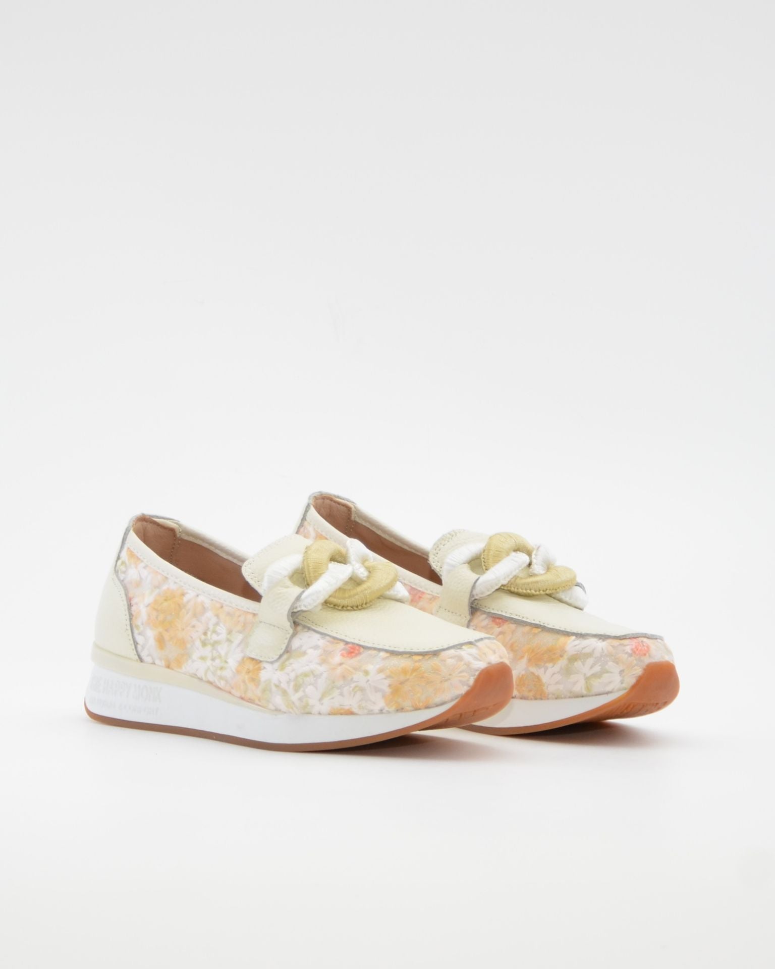 MOCASIN DEPORTIVO MUJER COLOR BEIGE BORDADO FLORES THE HAPPY MONK VANITY 011