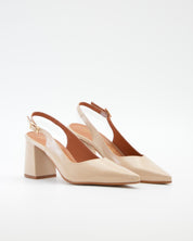 ZAPATO SALON DESTALONADO TACON CUADRADO COLOR BEIGE DANIELA V. 2315CD SAHARA