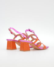 SANDALIA FIESTA MUJER CON ADORNO COLOR FUXIA Y NARANJA AZAREY 613L026