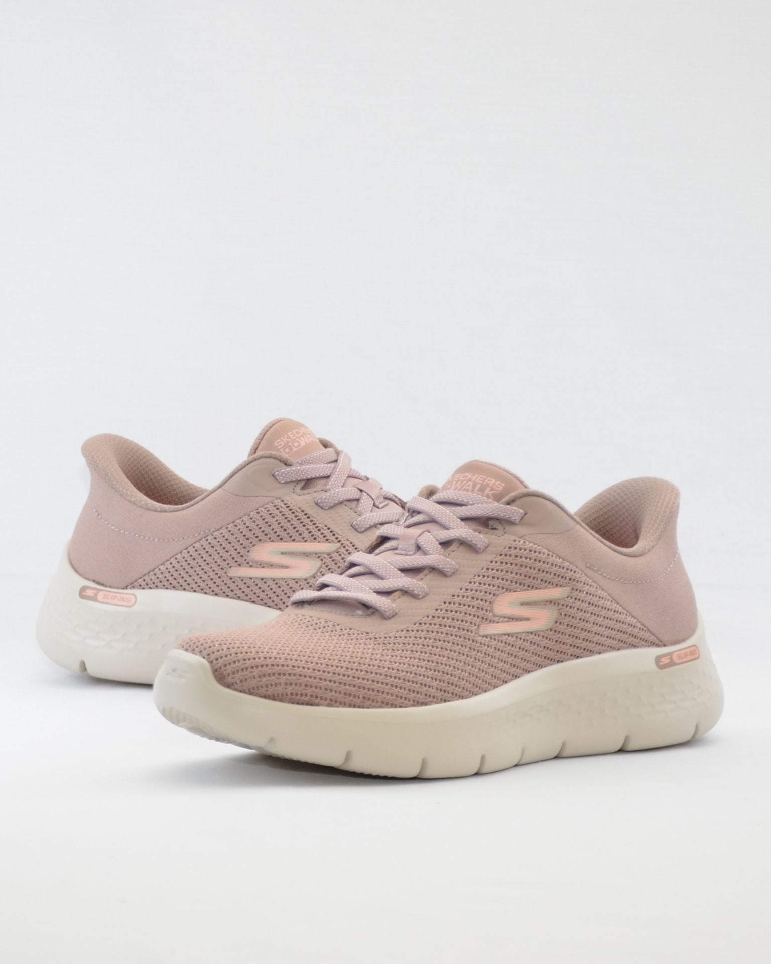 SNEAKERS MUJER SKECHERS 125516 TPE TAUPE CORDONES Slip-ins®
