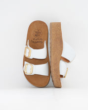SANDALIA BIO PLATAFORMA PIEL COLOR BLANCO HAPPY MONK GOMERA 006
