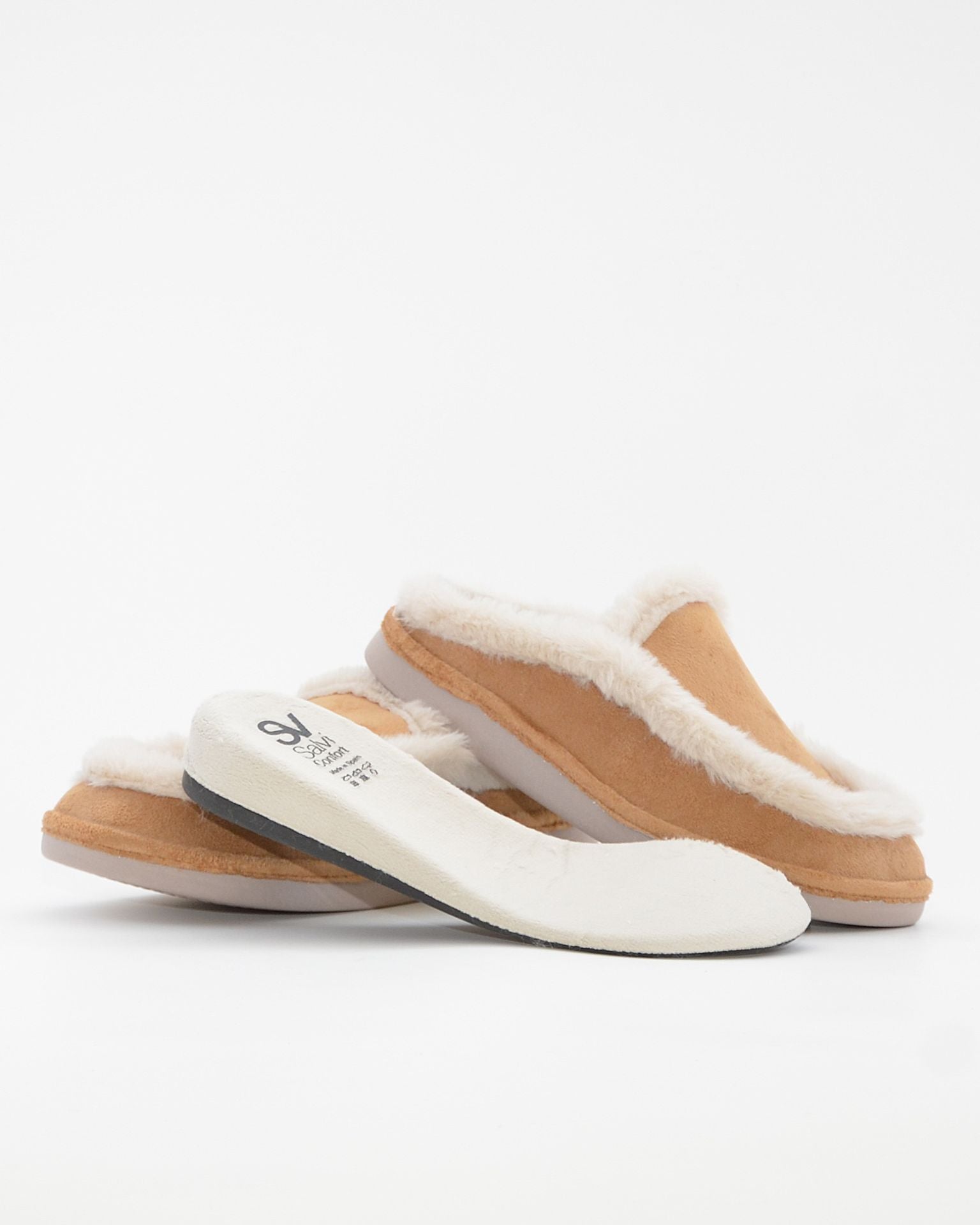 ZAPATILLA CASA MUJER PLANTILLA EXTRAIBLE SALVI 75B-028 NUUK TOSTADO