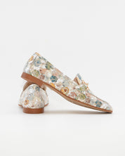 ZAPATO MOCASIN MUJER PLANO ESTAMPADO FLORAL CAYETANO 17202 SAND