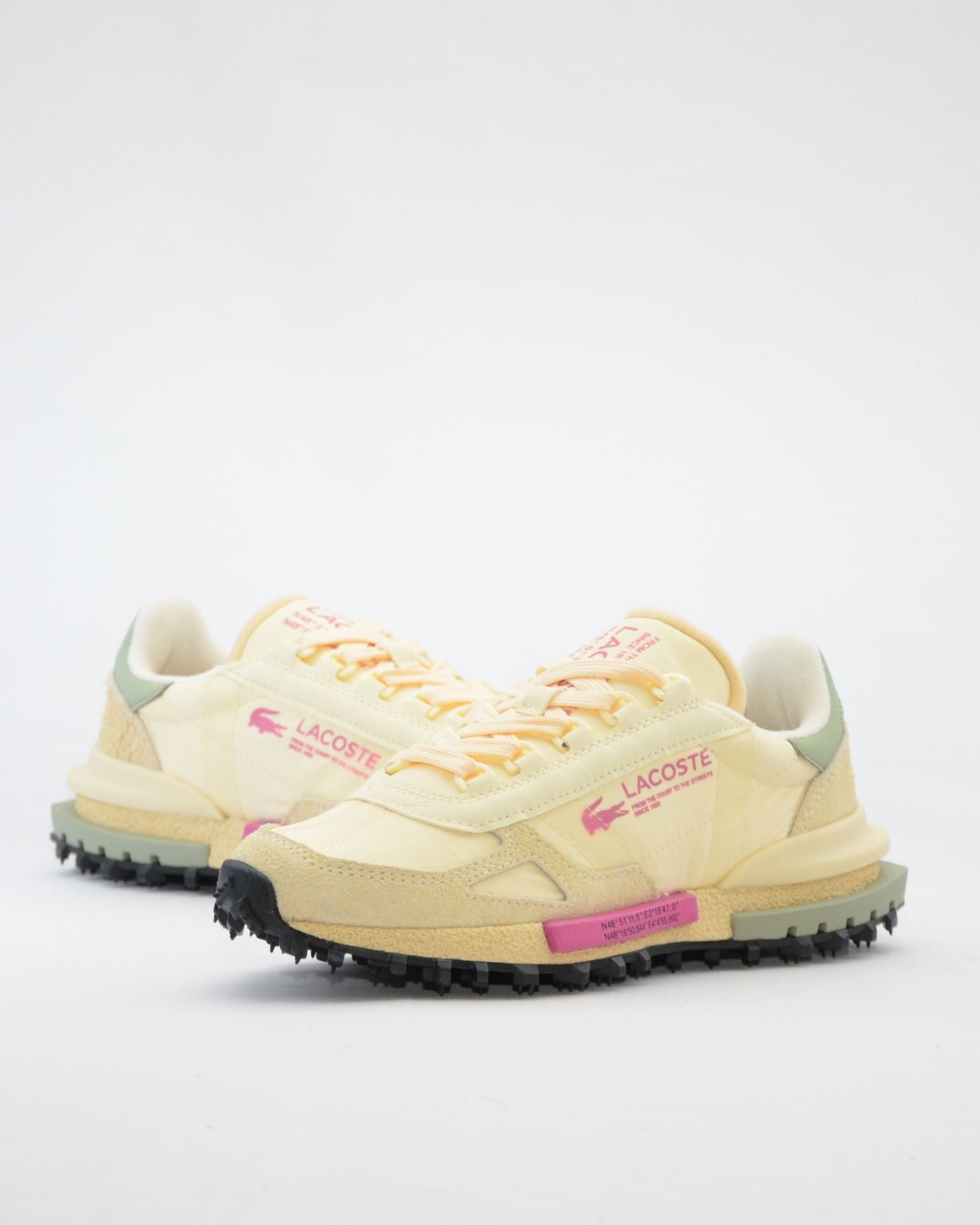 SNEAKERS LACOSTE MUJER ELITE ACTIVE 1261 SFA CREMA VERDE FUXIA