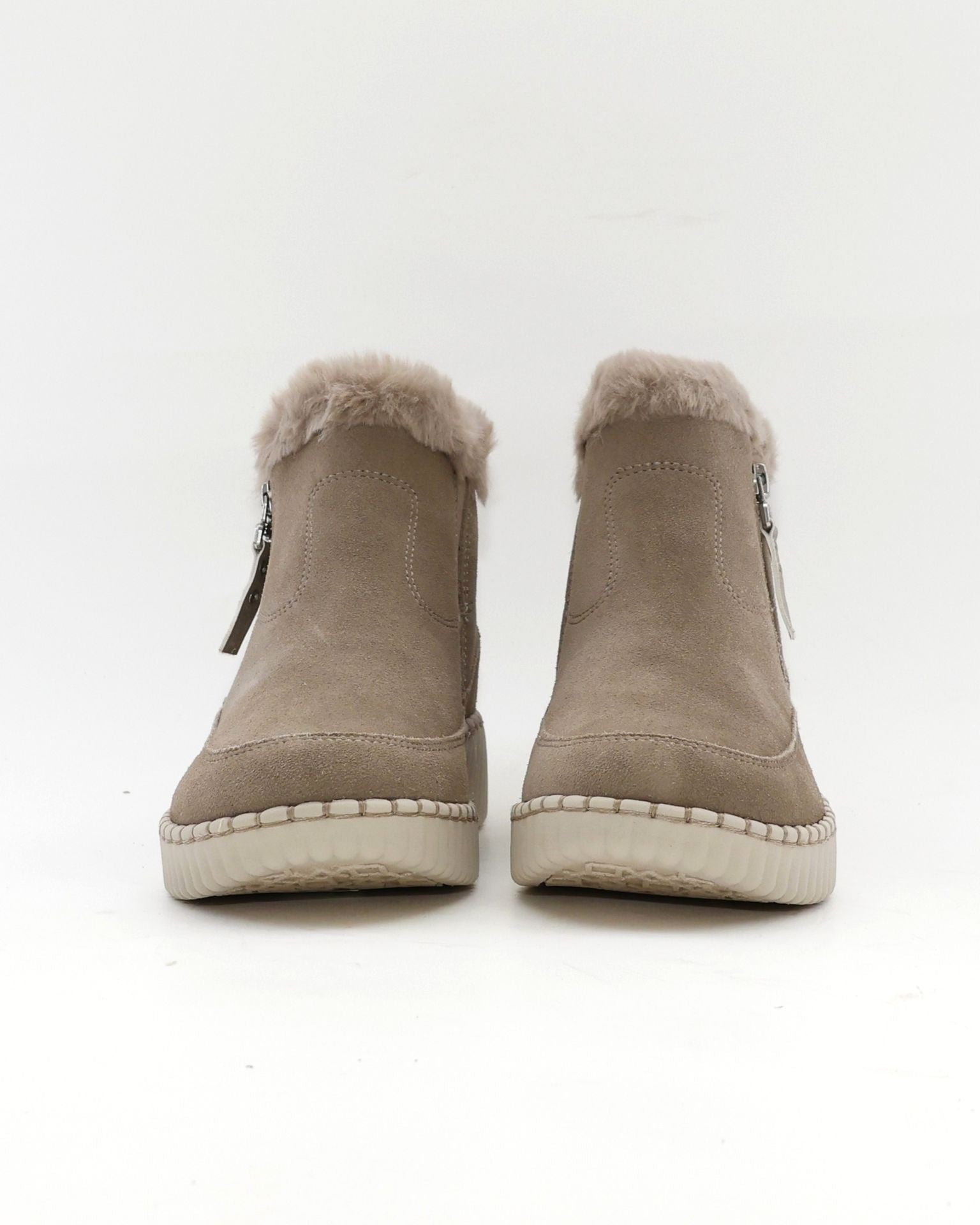 BOTIN PLANO MUJER FORRADO CON PELO  SKECHERS TAUPE 168108 TPE