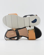 SANDALIA PLANA MUJER STONEFLY DOS VELCROS COMBI CAMEL BLANCO Y NEGRO