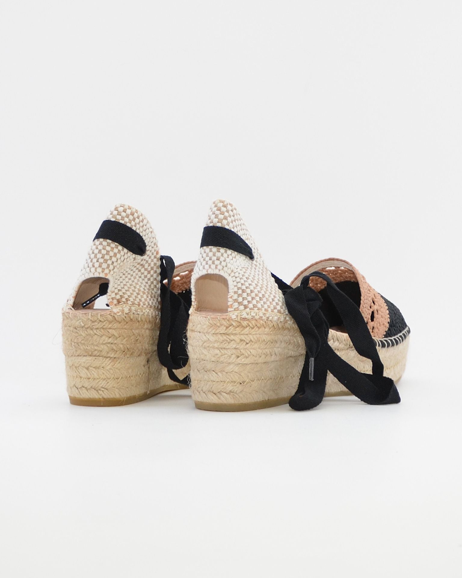 ALPARGATAS DE CUÑA CUERDA NEGRO TAUPE MACARENA JAVA 36