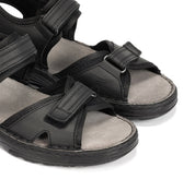 SANDALIA HOMBRE FLUCHOS PIEL NEGRA CIERRE CON VELCRO AZORES F2197