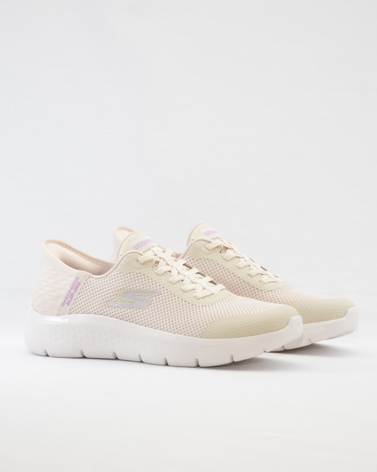 SNEAKERS MUJER SKECHERS 124836 OFWT BLANCO ROTO SLIP-INS