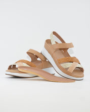 SANDALIA TRENZADA PLANTILLA EXTRAIBLE MUJER  ANCHO ESPECIAL COLOR MULTI MIEL PIE SANTO 260425