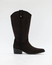 BOTA COWBOY MUJER SERRAJE MARRON CHOCOLATE CON CREMALLERA CARMELA 164381