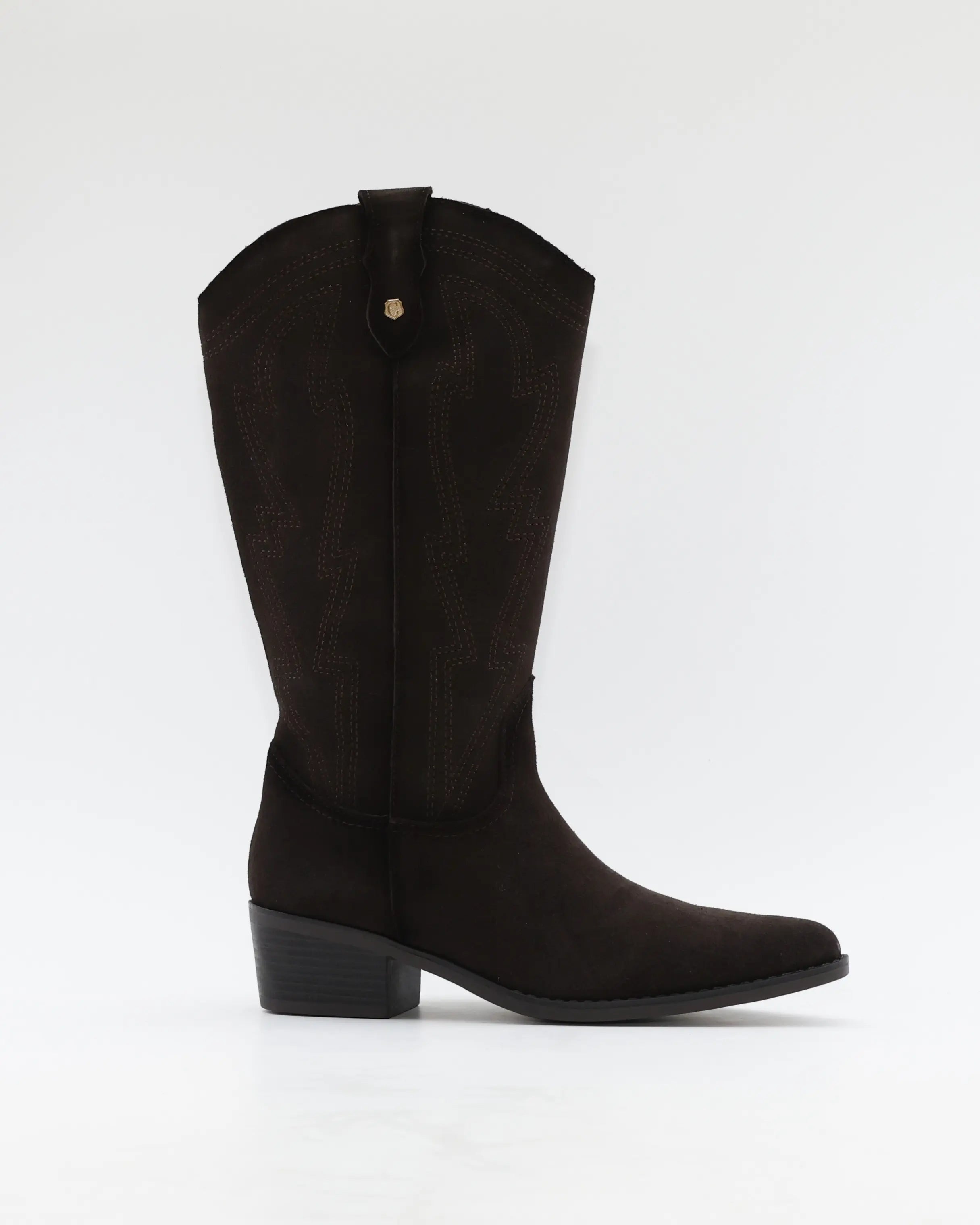BOTA COWBOY MUJER SERRAJE MARRON CHOCOLATE CON CREMALLERA CARMELA 164381