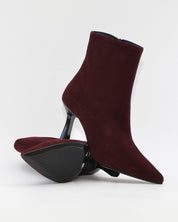 BOTIN DE MUJER TACON FINO COLOR SERRAJE BURDEOS DESIREE SHEILA