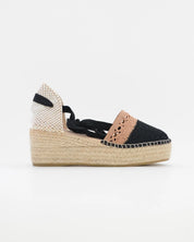 ALPARGATAS DE CUÑA CUERDA NEGRO TAUPE MACARENA JAVA 36