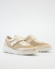ZAPATO CASUAL MUJER CON VELCRO PITILLOS 20303 DORADO PLANTILLA EXTRAÍBLE