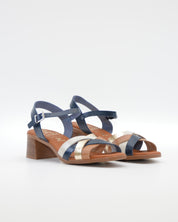 SANDALIA MUJER TIRAS CHAROL COMBI MARINO TACON PLANTA DE GEL OH MY SANDALS 6004