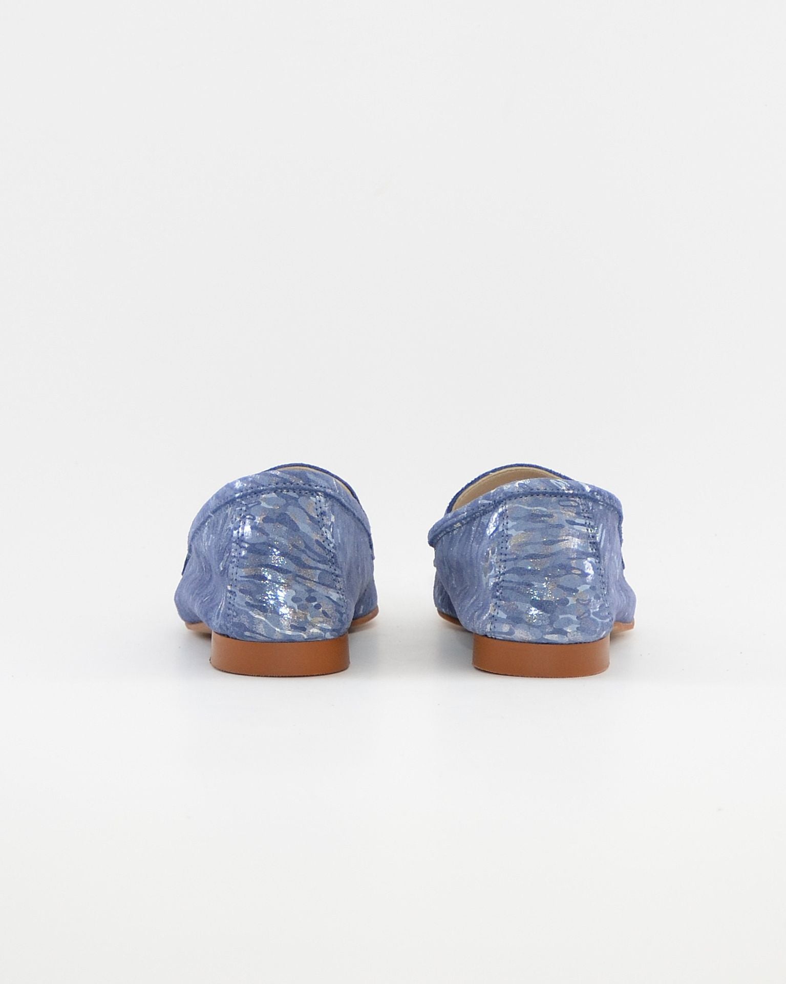 ZAPATO MOCASIN MUJER PLANO ESTAMPADO AZUL CAYETANO 17186