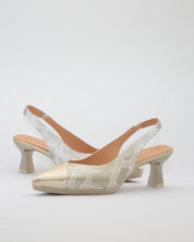 ZAPATO DE VESTIR MUJER DORADO TACON BAJO DESIREE MACA 8 ORO