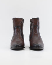 BOTIN MUJER TACON ANCHO EFECTO SERPIENTE PIEL MARRON KAOLA 3055