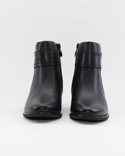 BOTIN MUJER TACON BAJO COLOR NEGRO ADORNO METALICO Y CREMALLERA TREINTAS 4619