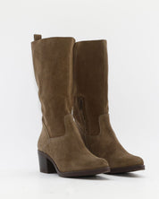 BOTA MUJER CAMPERA SERRAJE TAUPE TACON ANCHO KAOLA 4760