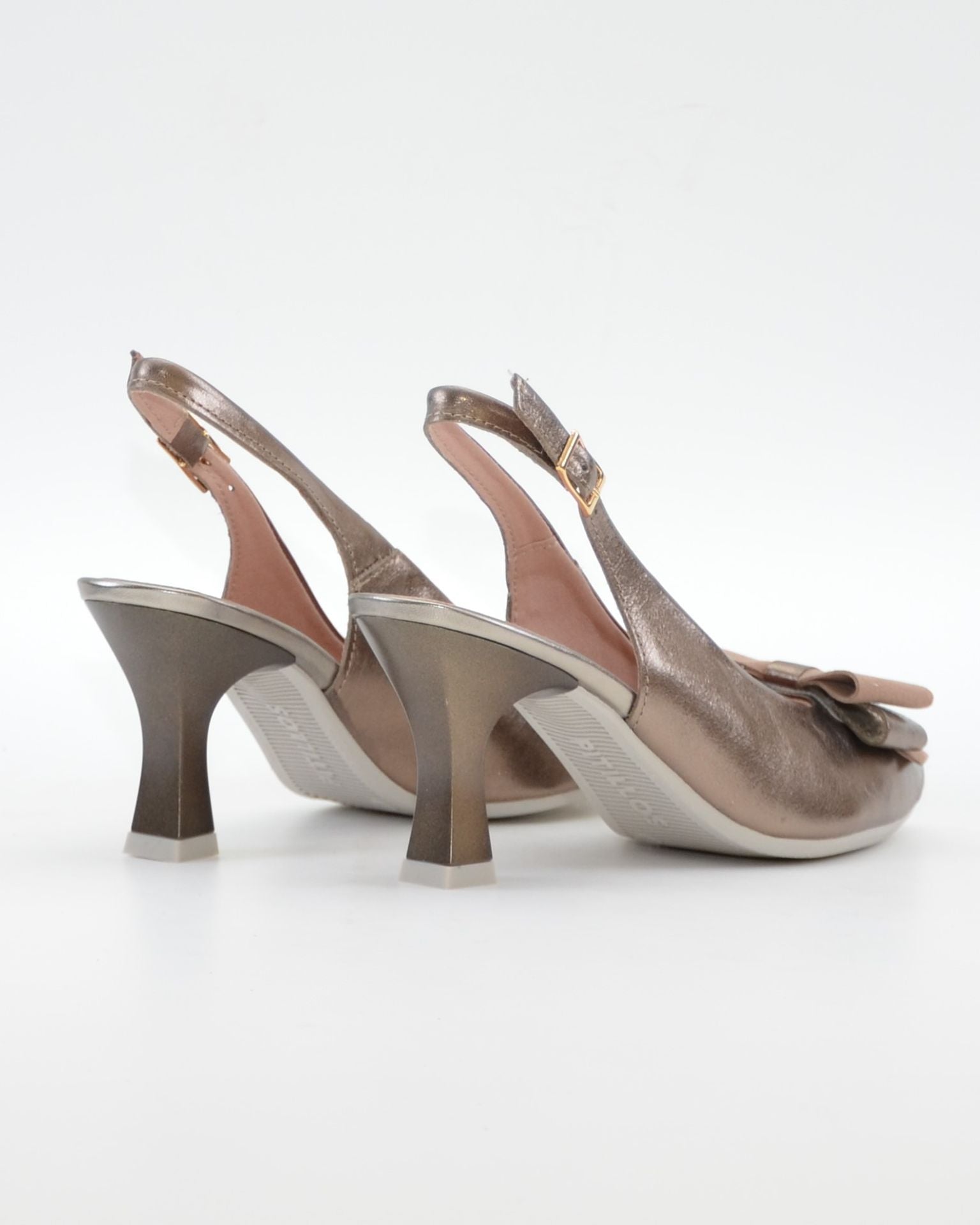 ZAPATO SALON DESTALONADO ADORNO LAZO PITILLOS 11191 BRONCE