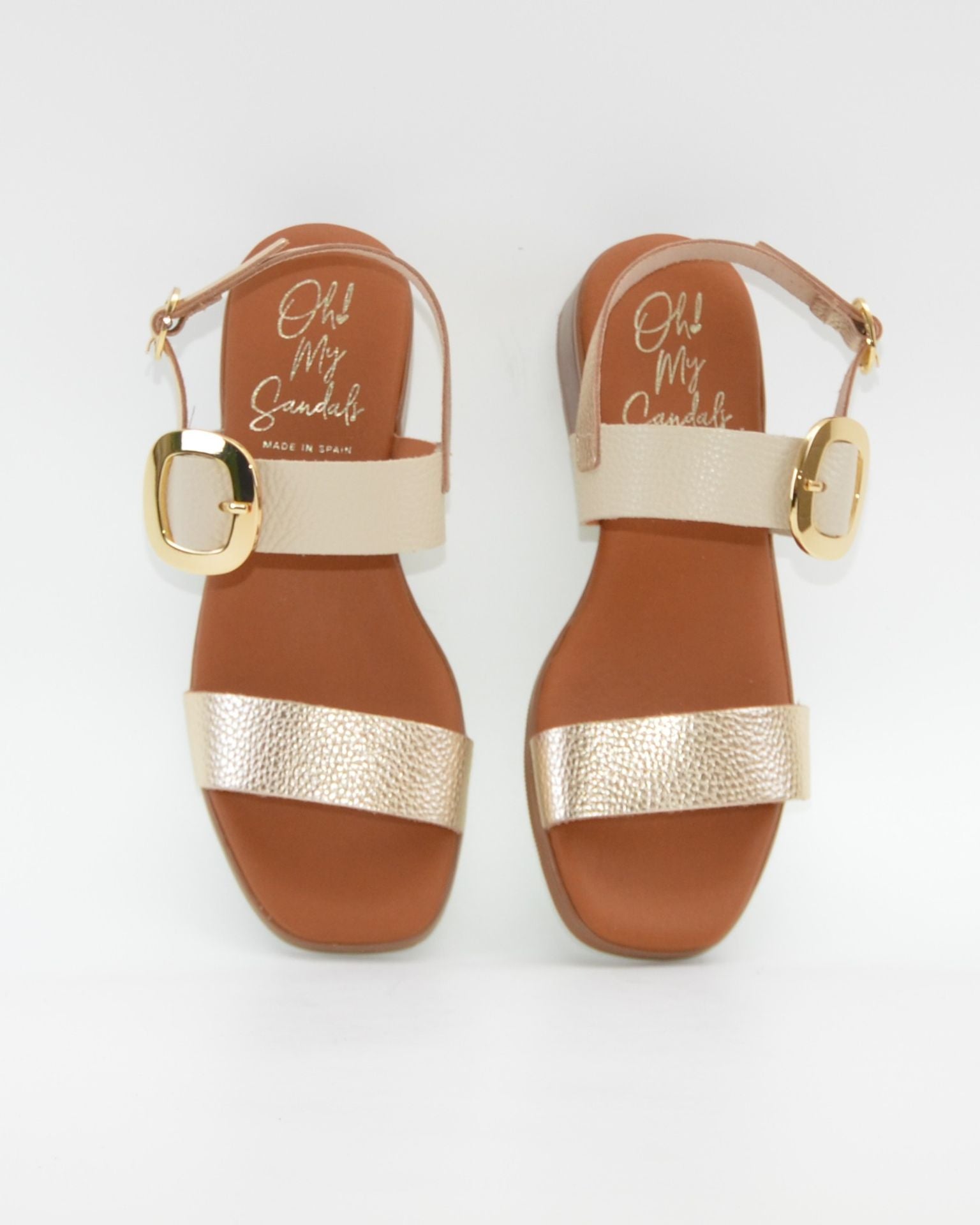 SANDALIA MUJER COMBI HIELO TACON BAJO PLANTA DE GEL OH MY SANDALS 5894