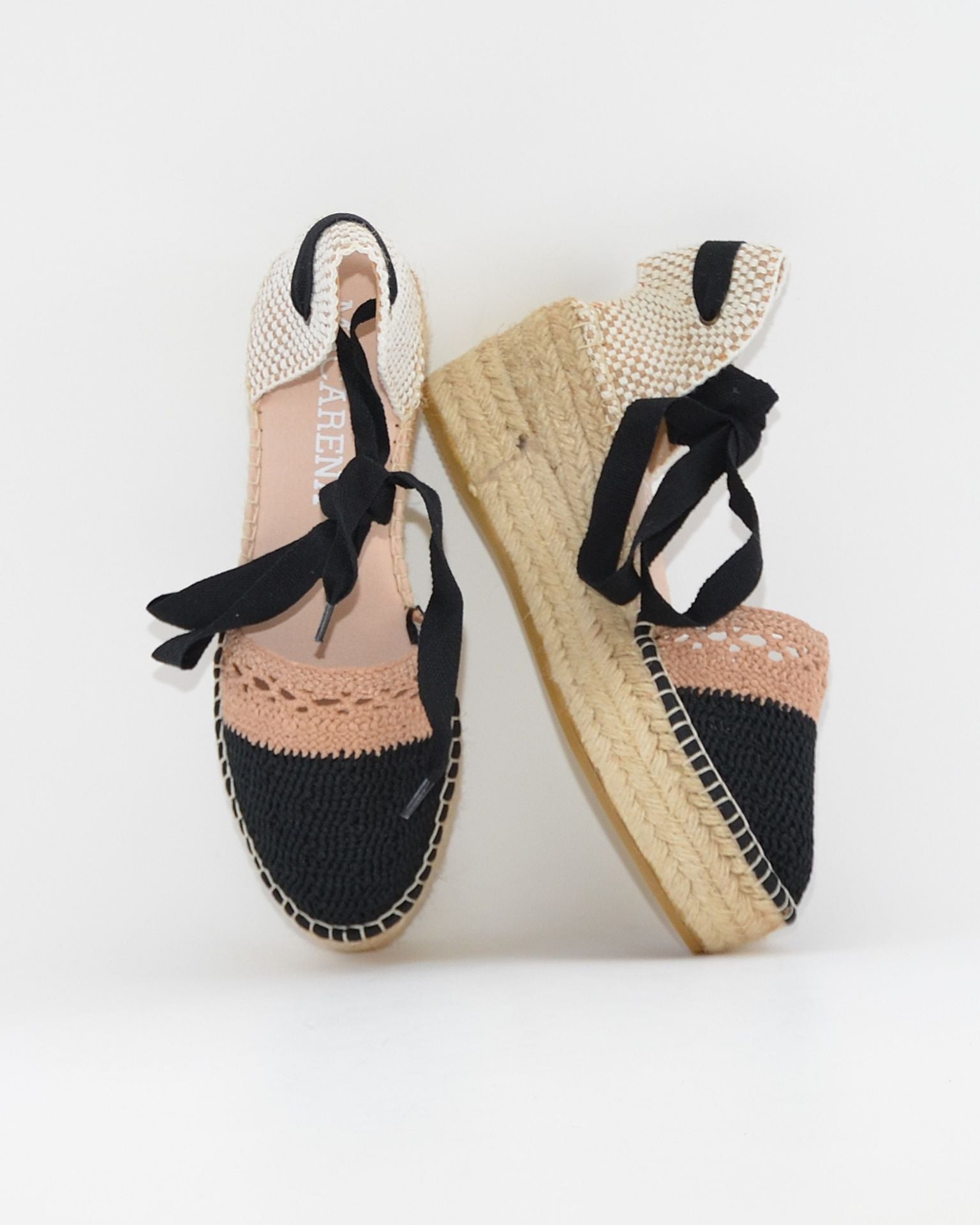 ALPARGATAS DE CUÑA CUERDA NEGRO TAUPE MACARENA JAVA 36