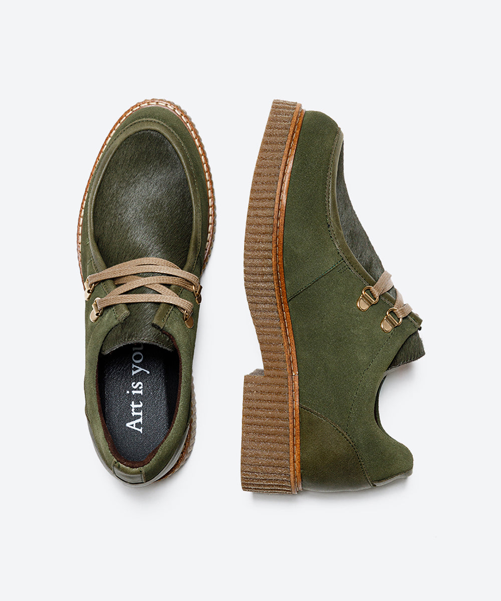 ZAPATO WALLABY MUJER SERRAJE VERDE LACOMBA SANTAL