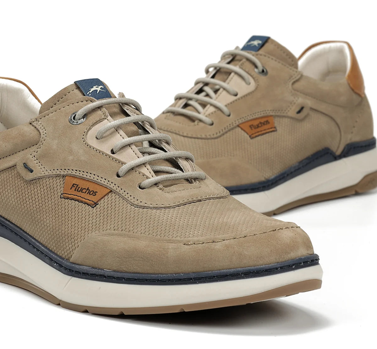 ZAPATO CASUAL HOMBRE FLUCHOS COLOR TAUPE CON CORDON JEFF F2210 MARMOTA
