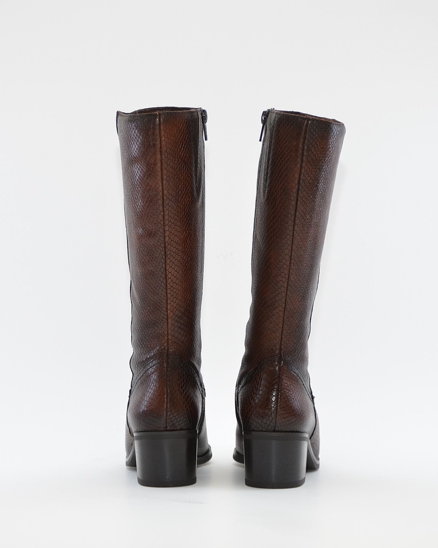 BOTA MUJER COWBOY PIEL MARRÓN PITON KAOLA 3058