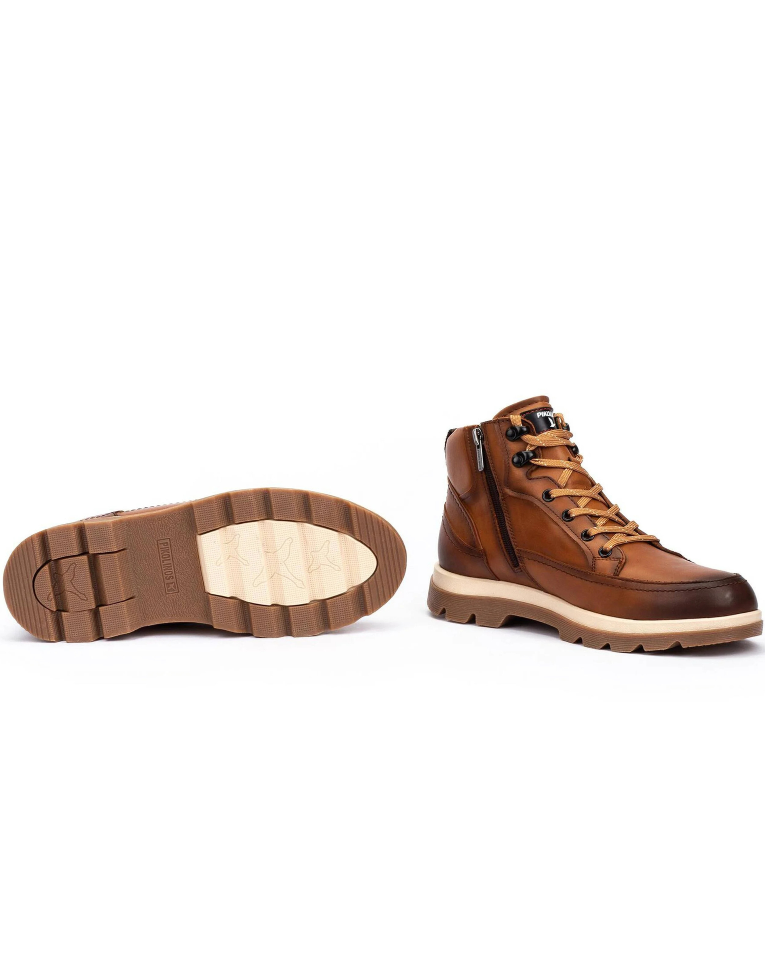 BOTIN HOMBRE PIKOLINOS CON CORDONES Y CREMALLERA COLOR CUERO M3M-8107C1 VIGO