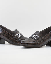 ZAPATO MUJER ANCHO ESPECIAL CON PLANTILLA EXTRAIBLE CHAROL PITÓN MARRÓN PITILLOS 11643